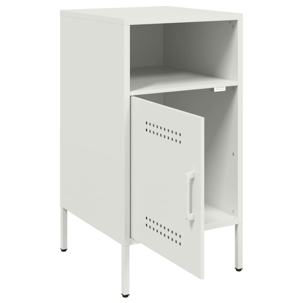 Bedside Table White 36x39x68 cm Steel