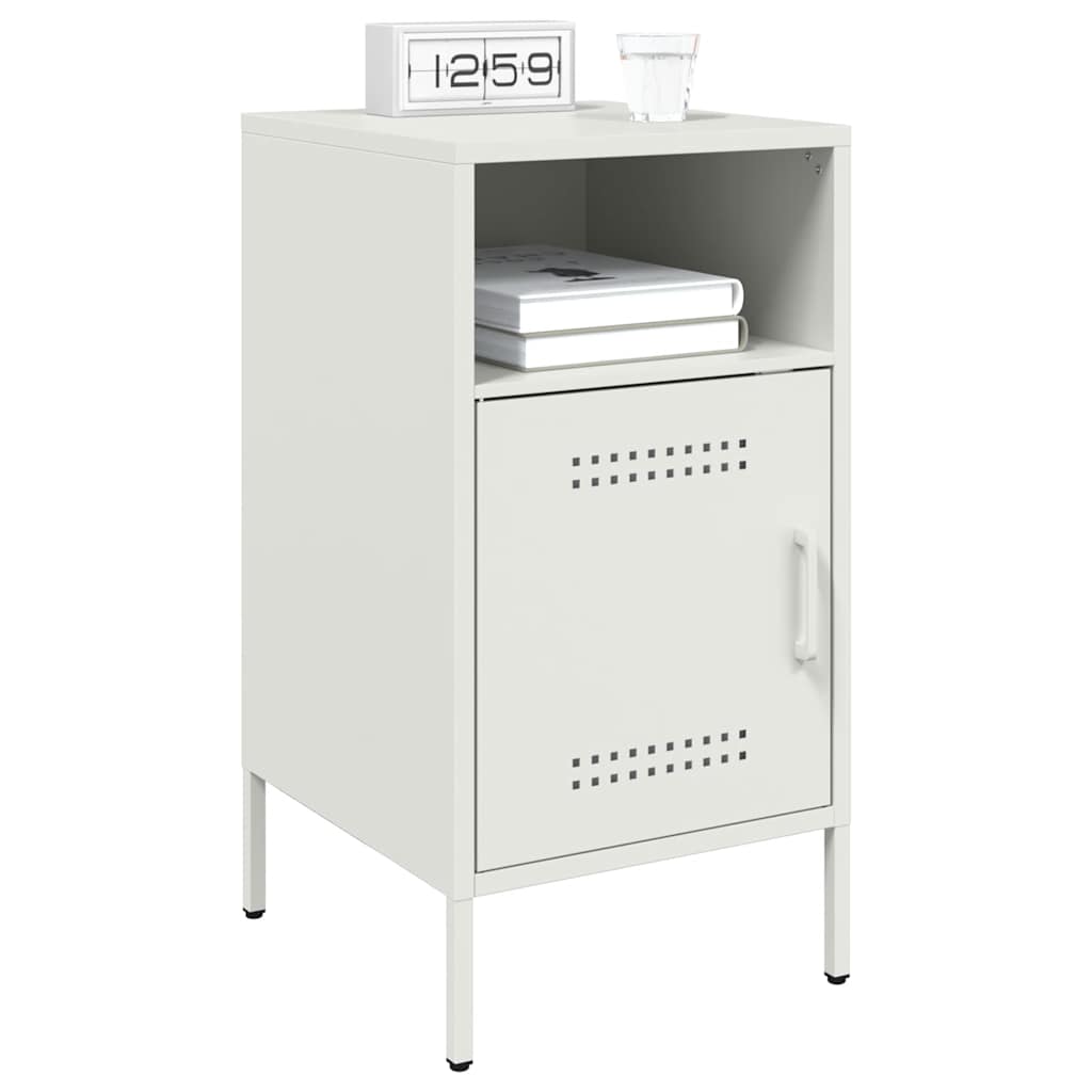 Tables de chevet 2 pcs. Blanc 36x39x68 cm en acier