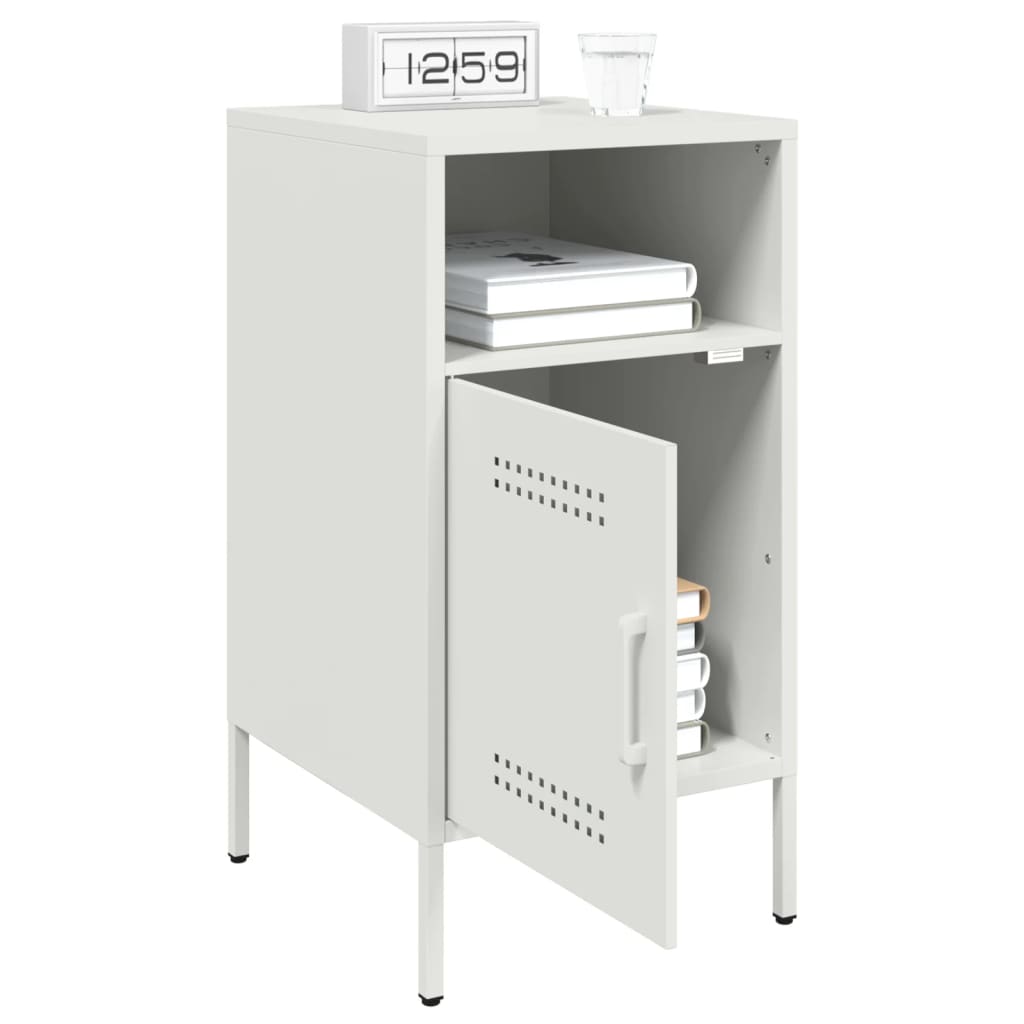Tables de chevet 2 pcs. Blanc 36x39x68 cm en acier