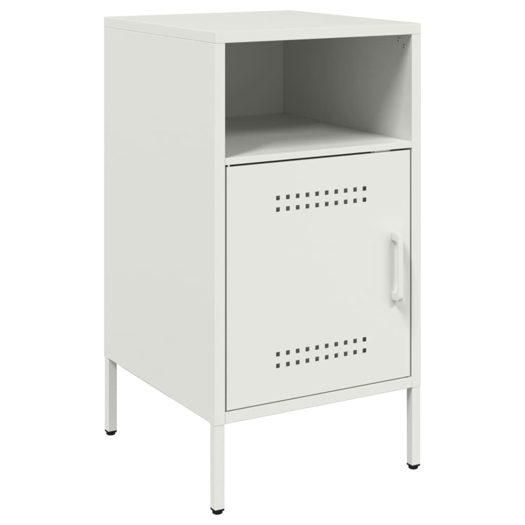 Tables de chevet 2 pcs. Blanc 36x39x68 cm en acier