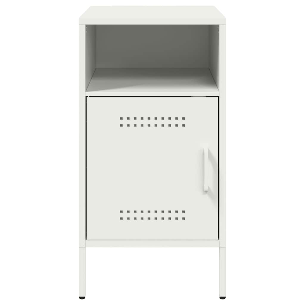 Tables de chevet 2 pcs. Blanc 36x39x68 cm en acier