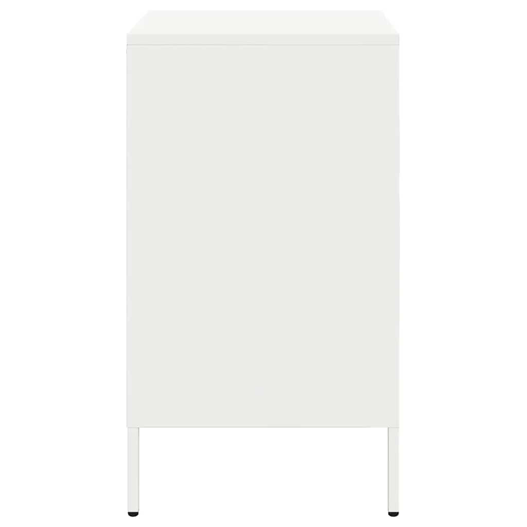 Tables de chevet 2 pcs. Blanc 36x39x68 cm en acier