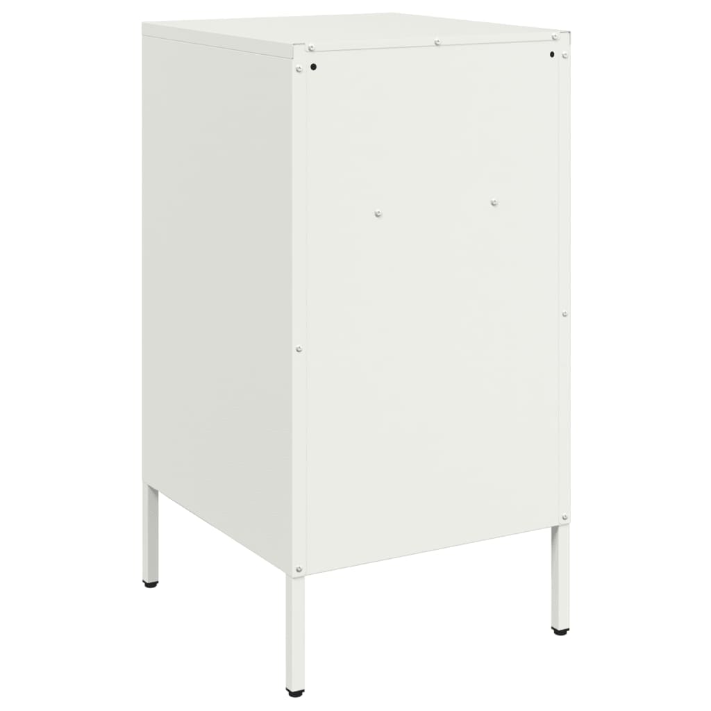 Tables de chevet 2 pcs. Blanc 36x39x68 cm en acier