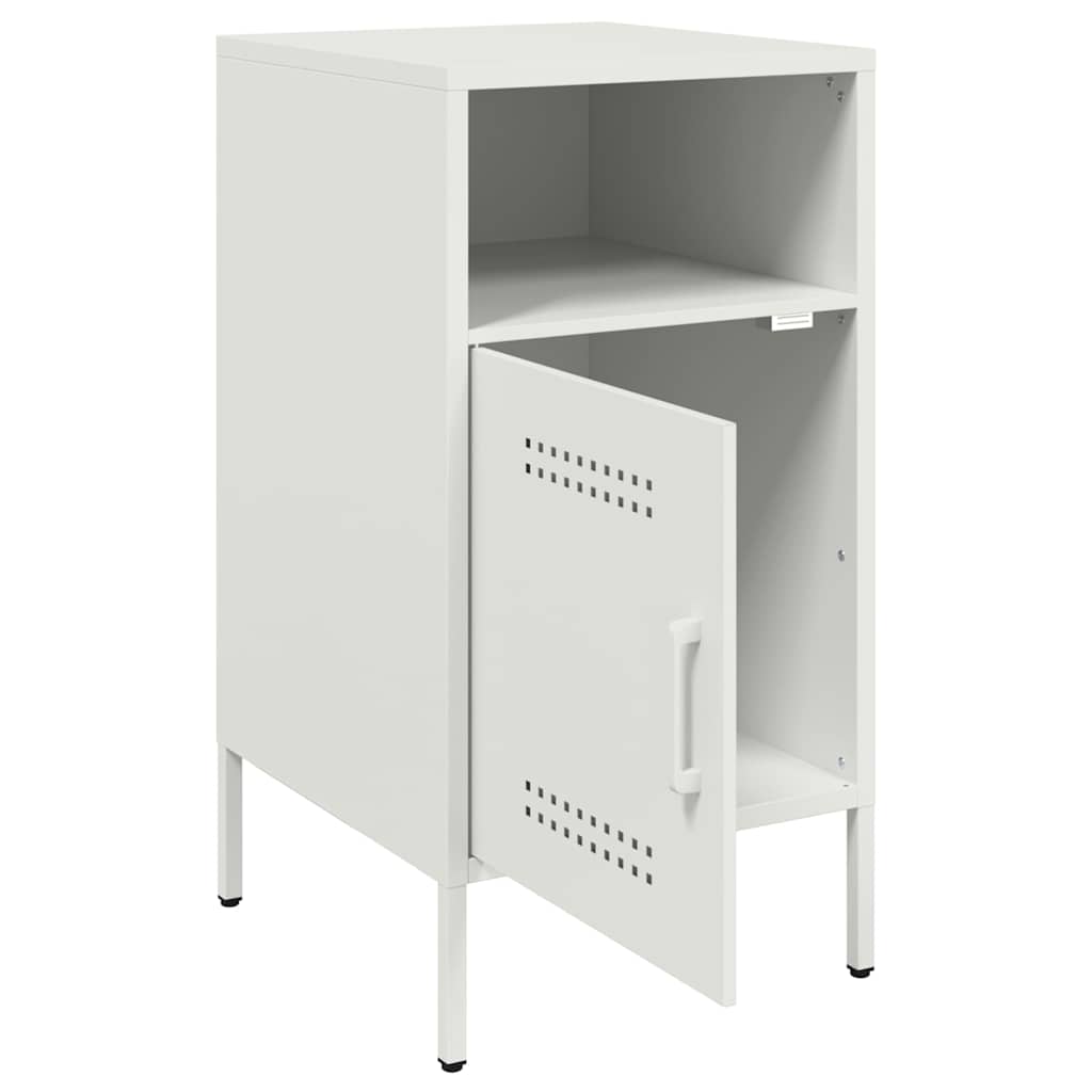 Tables de chevet 2 pcs. Blanc 36x39x68 cm en acier