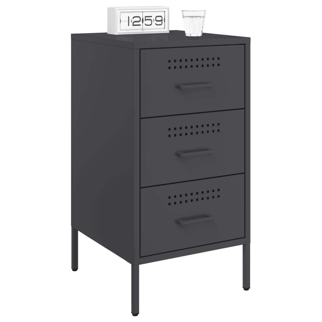 Tables de chevet 2 pcs. Acier noir 36x39x68 cm
