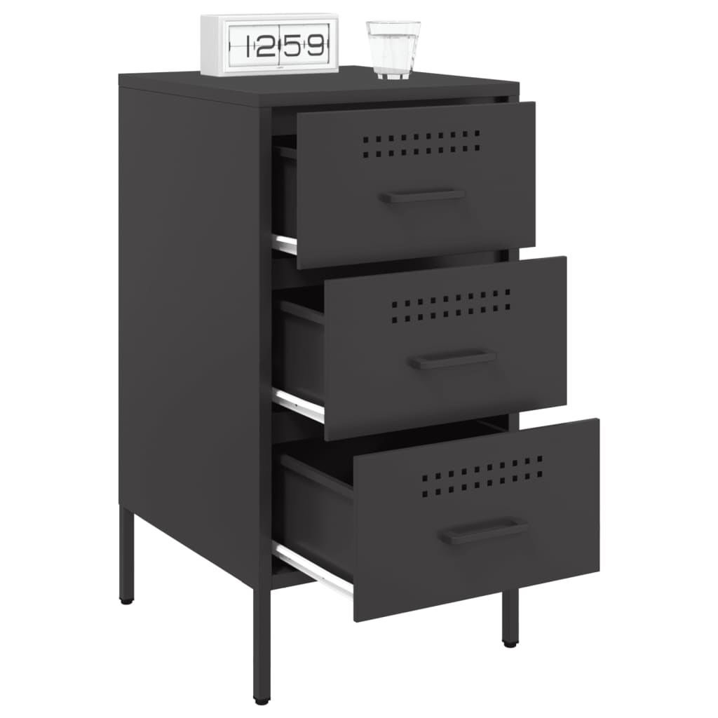 Tables de chevet 2 pcs. Acier noir 36x39x68 cm