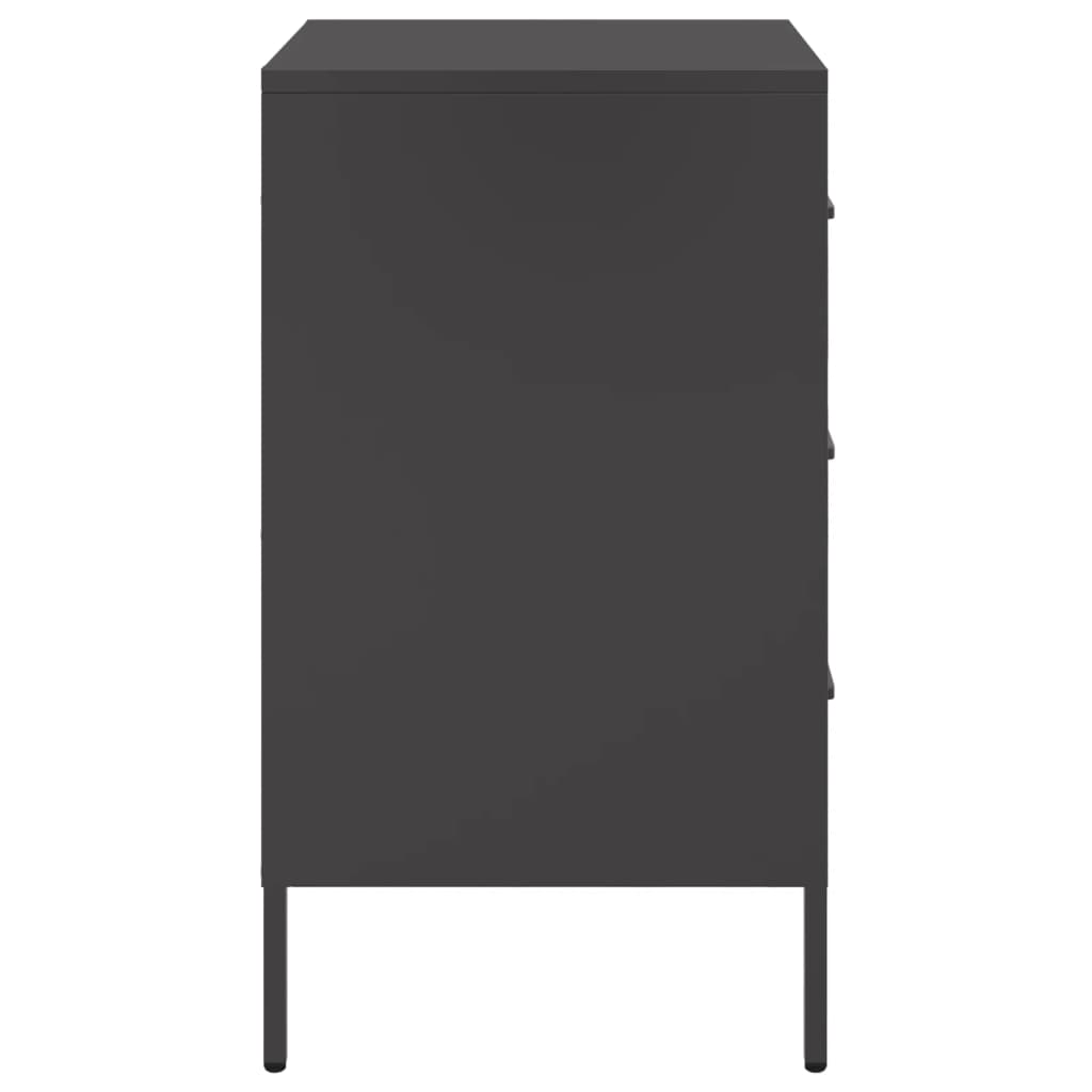 Tables de chevet 2 pcs. Acier noir 36x39x68 cm