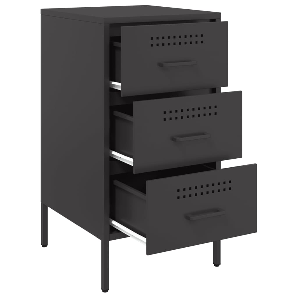 Tables de chevet 2 pcs. Acier noir 36x39x68 cm