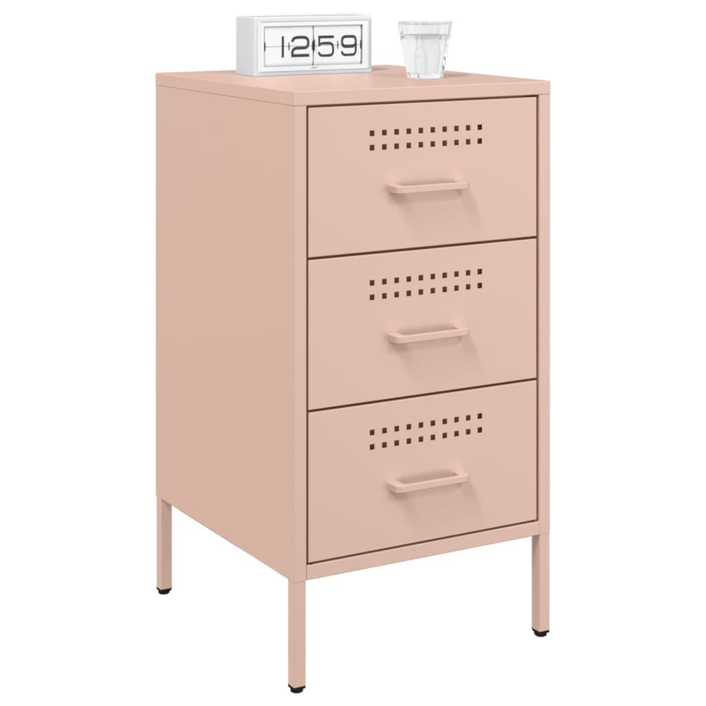 Bedside Table Pink 36x39x68 cm Steel