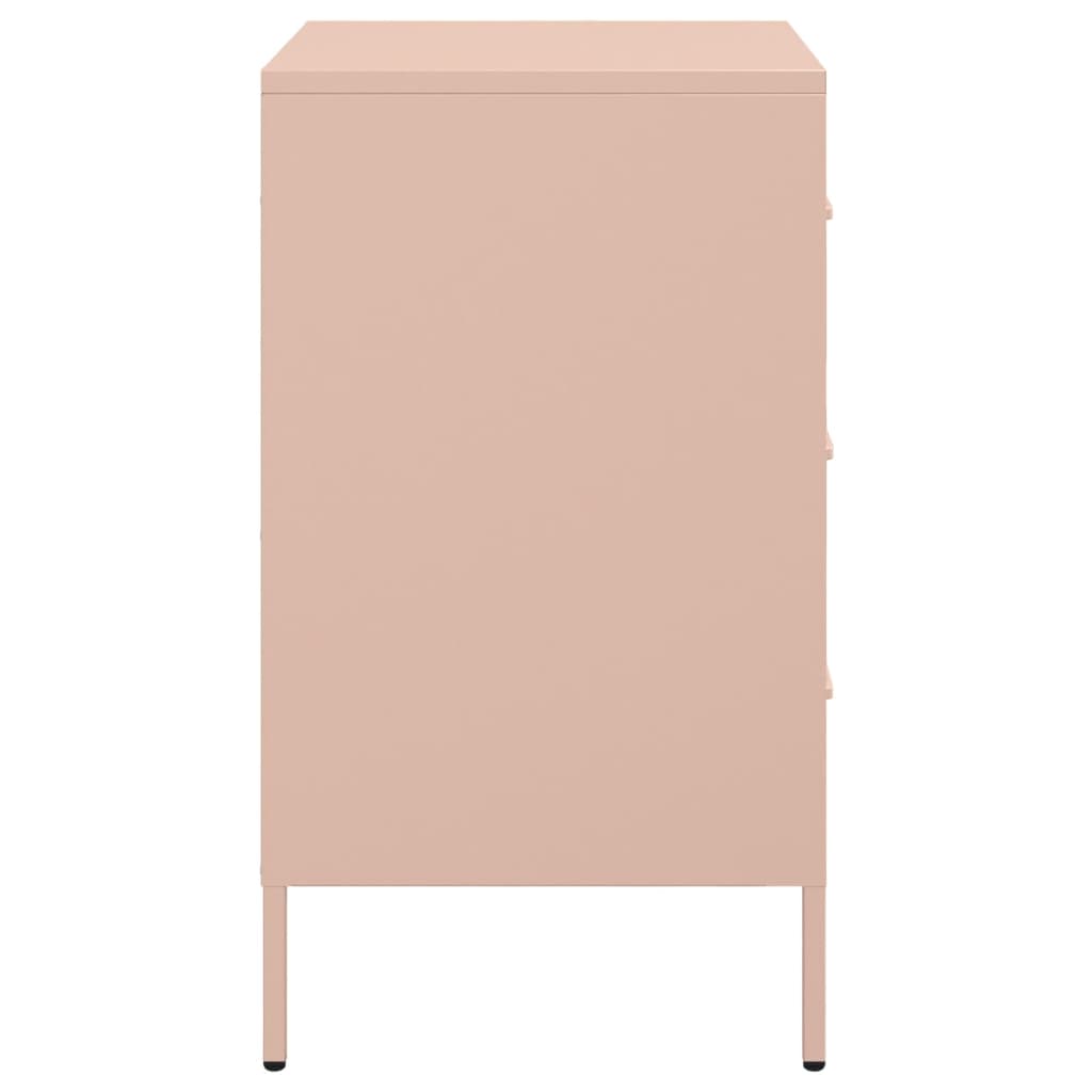Bedside Table Pink 36x39x68 cm Steel