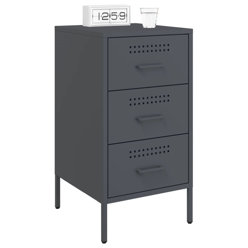 Bedside tables 2 pcs. Anthracite 36x39x68 cm steel