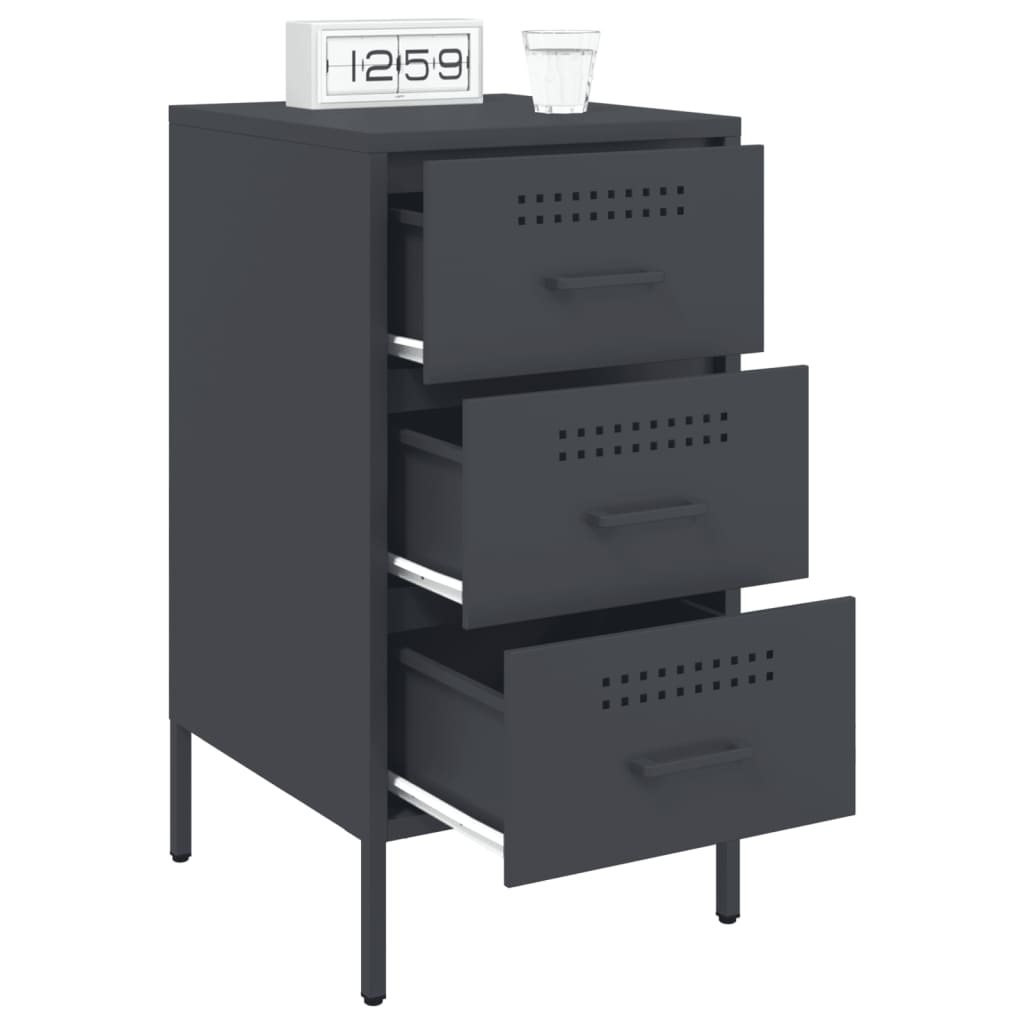 Bedside tables 2 pcs. Anthracite 36x39x68 cm steel