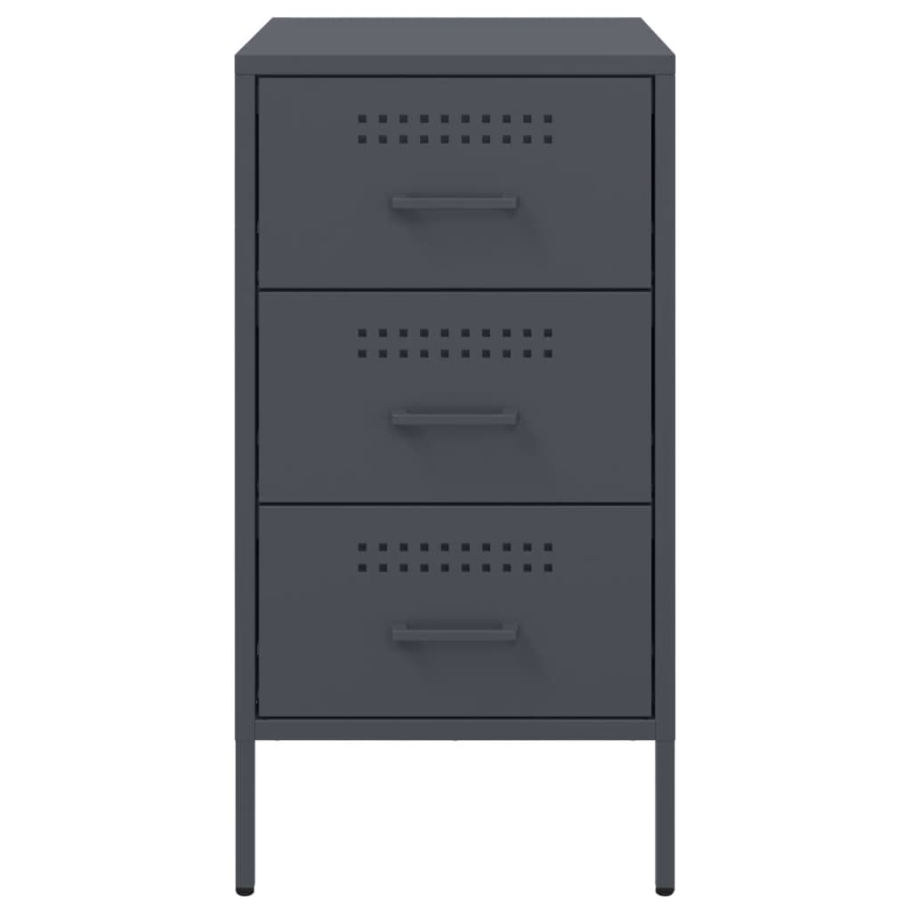 Bedside tables 2 pcs. Anthracite 36x39x68 cm steel