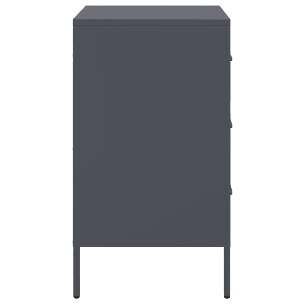 Bedside tables 2 pcs. Anthracite 36x39x68 cm steel