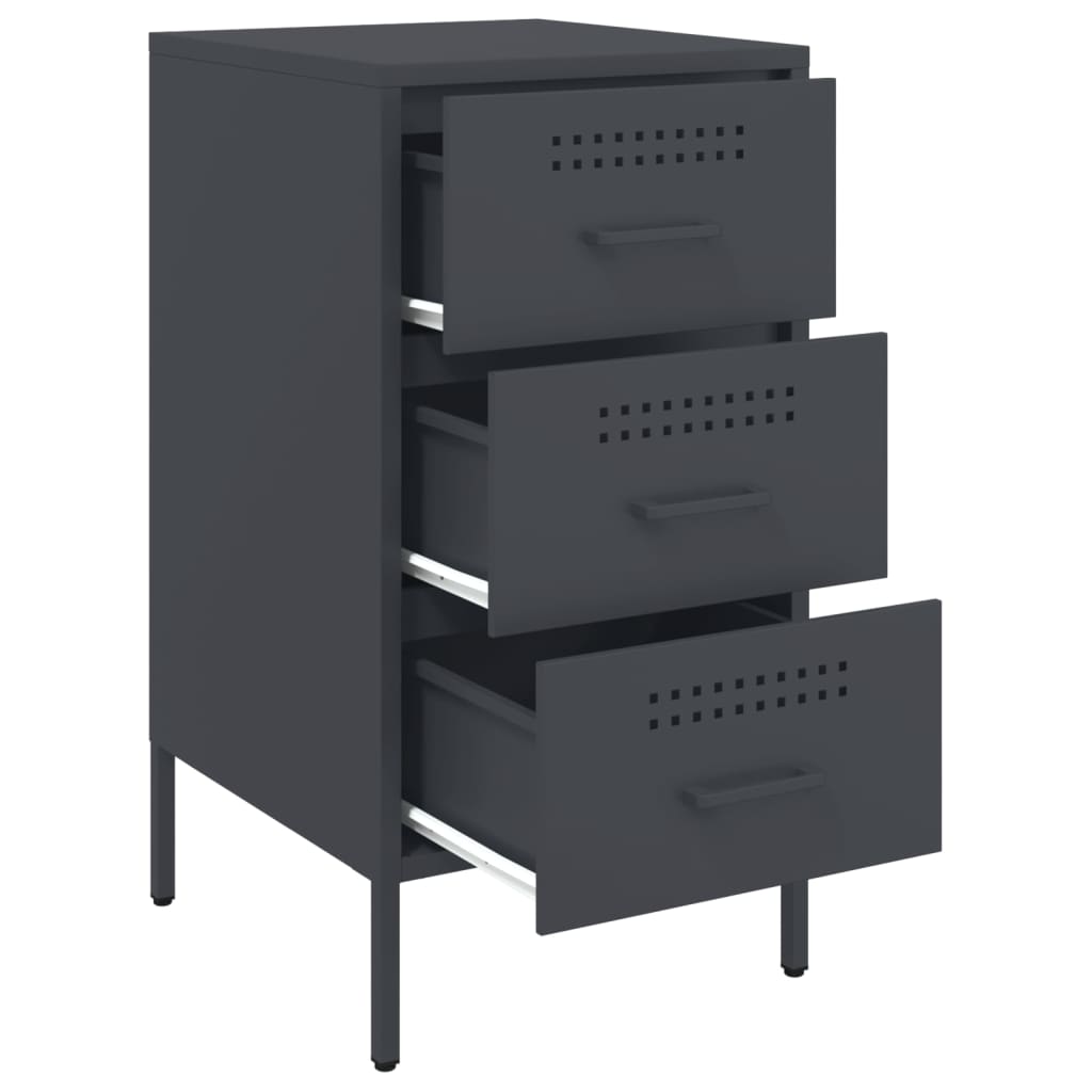 Bedside tables 2 pcs. Anthracite 36x39x68 cm steel