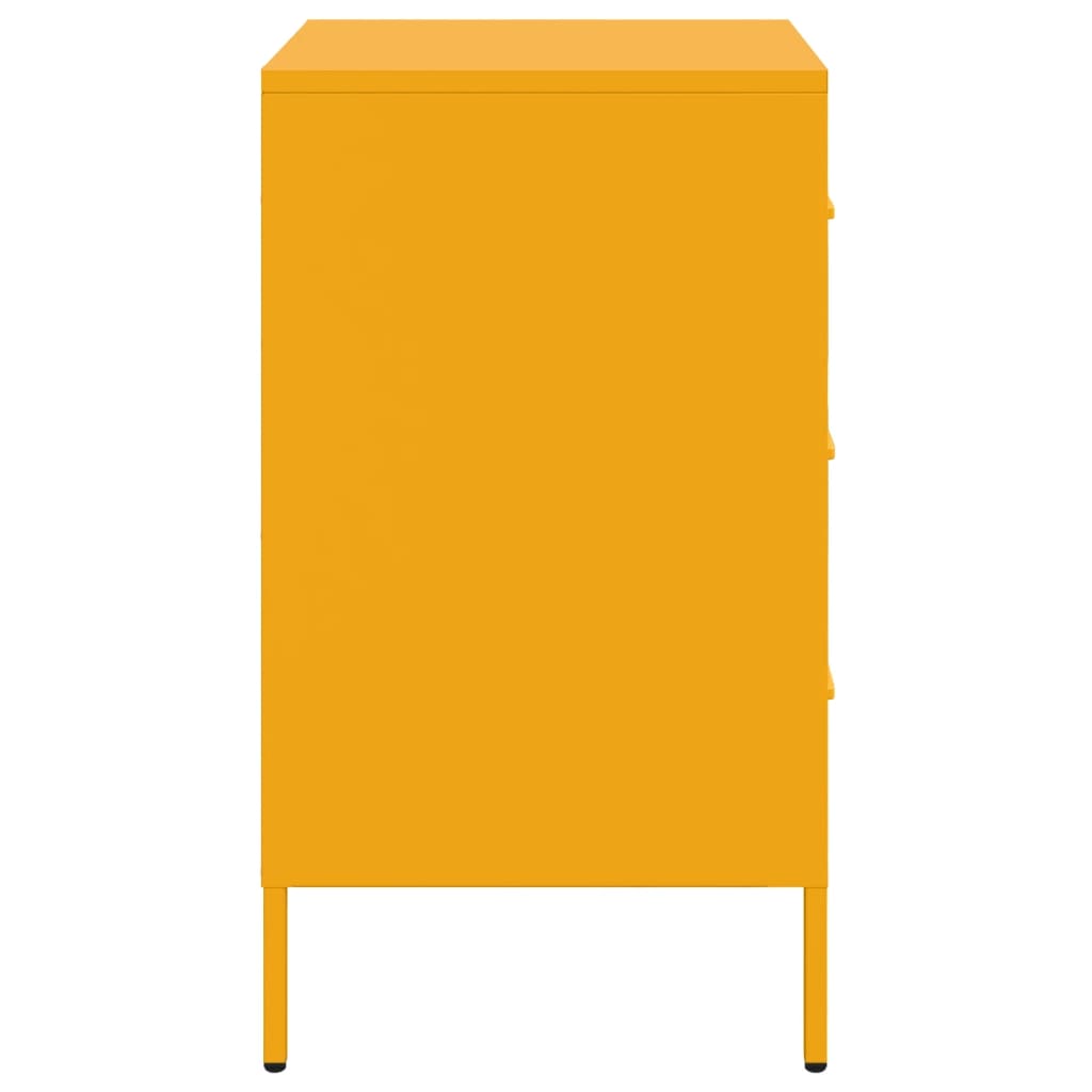 Tables de chevet 2 pcs. Jaune moutarde 36x39x68 cm en acier