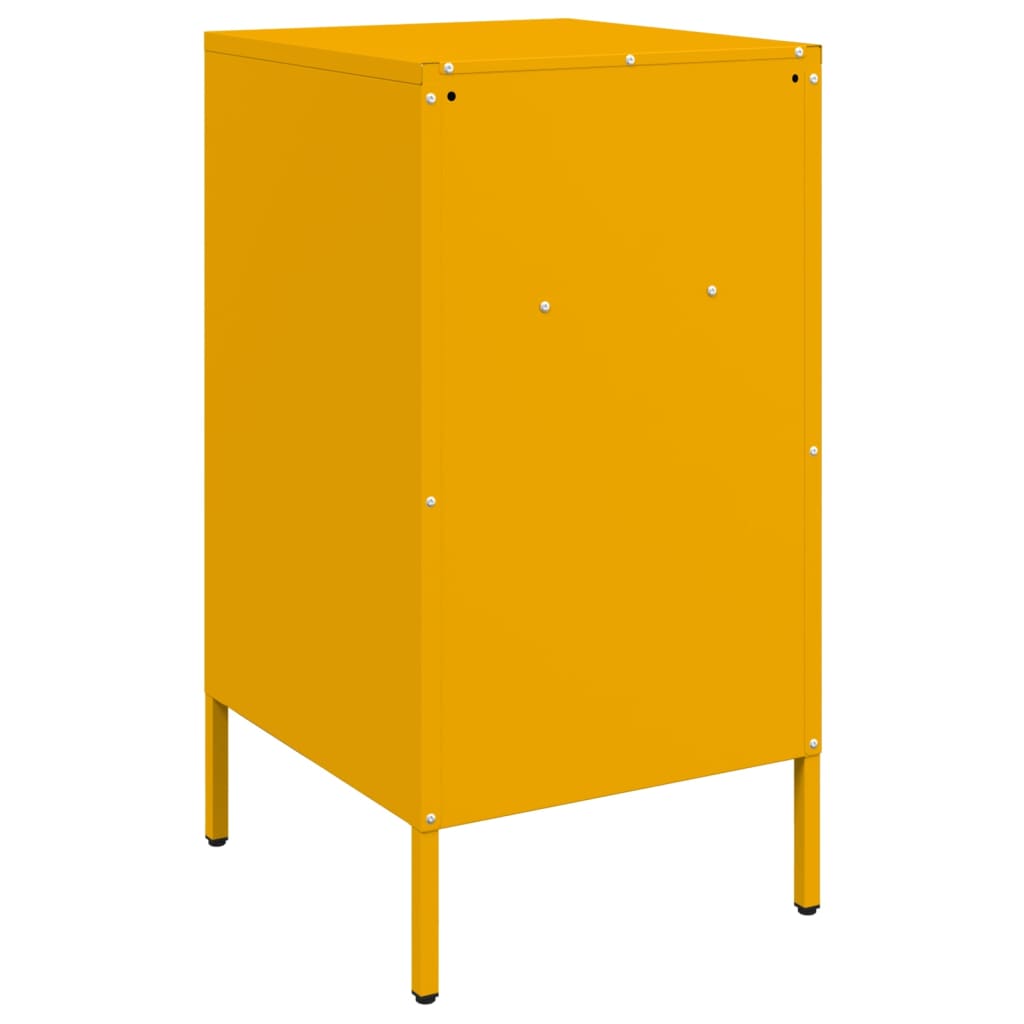 Tables de chevet 2 pcs. Jaune moutarde 36x39x68 cm en acier