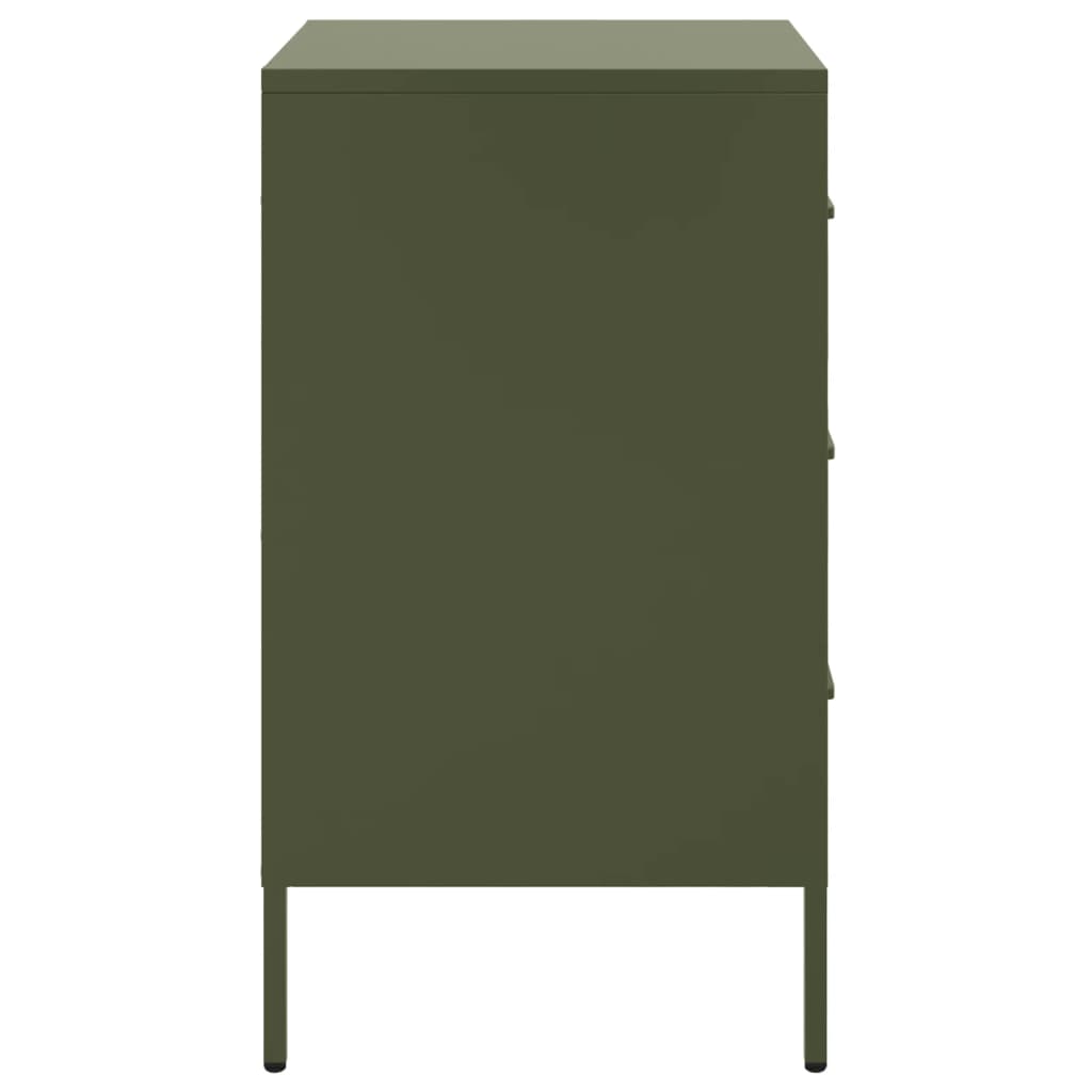 Bedside tables 2 pcs. Olive green 36x39x68 cm steel