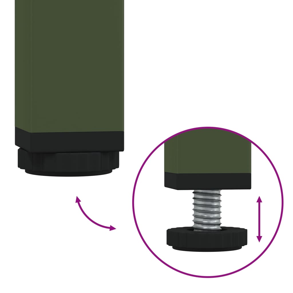 Bedside tables 2 pcs. Olive green 36x39x68 cm steel