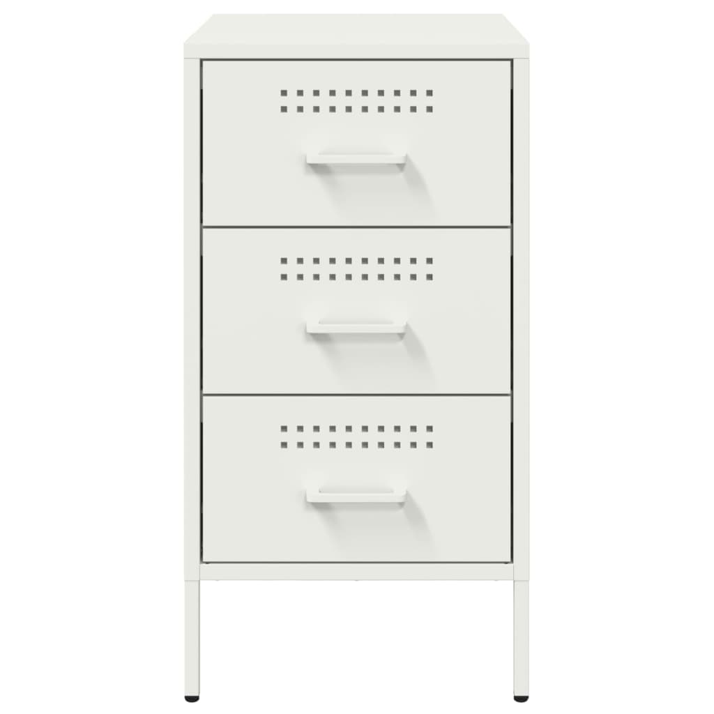 Bedside Table White 36x39x68 cm Steel