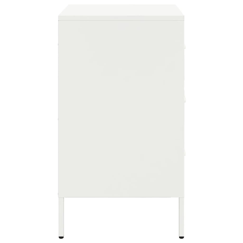Bedside Table White 36x39x68 cm Steel