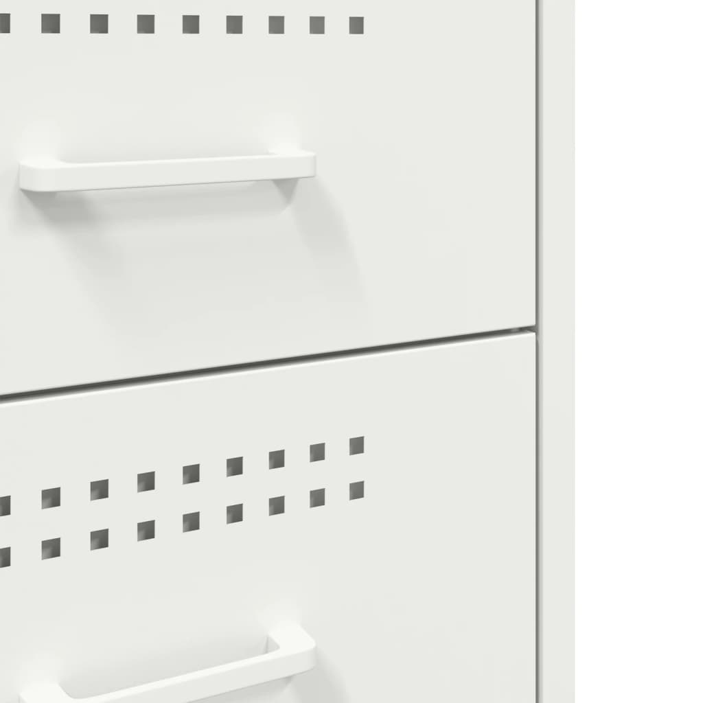 Bedside Table White 36x39x68 cm Steel