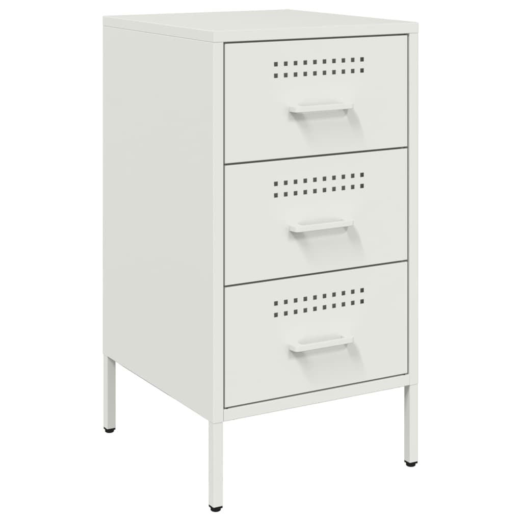 Tables de chevet 2 pcs. Blanc 36x39x68 cm en acier