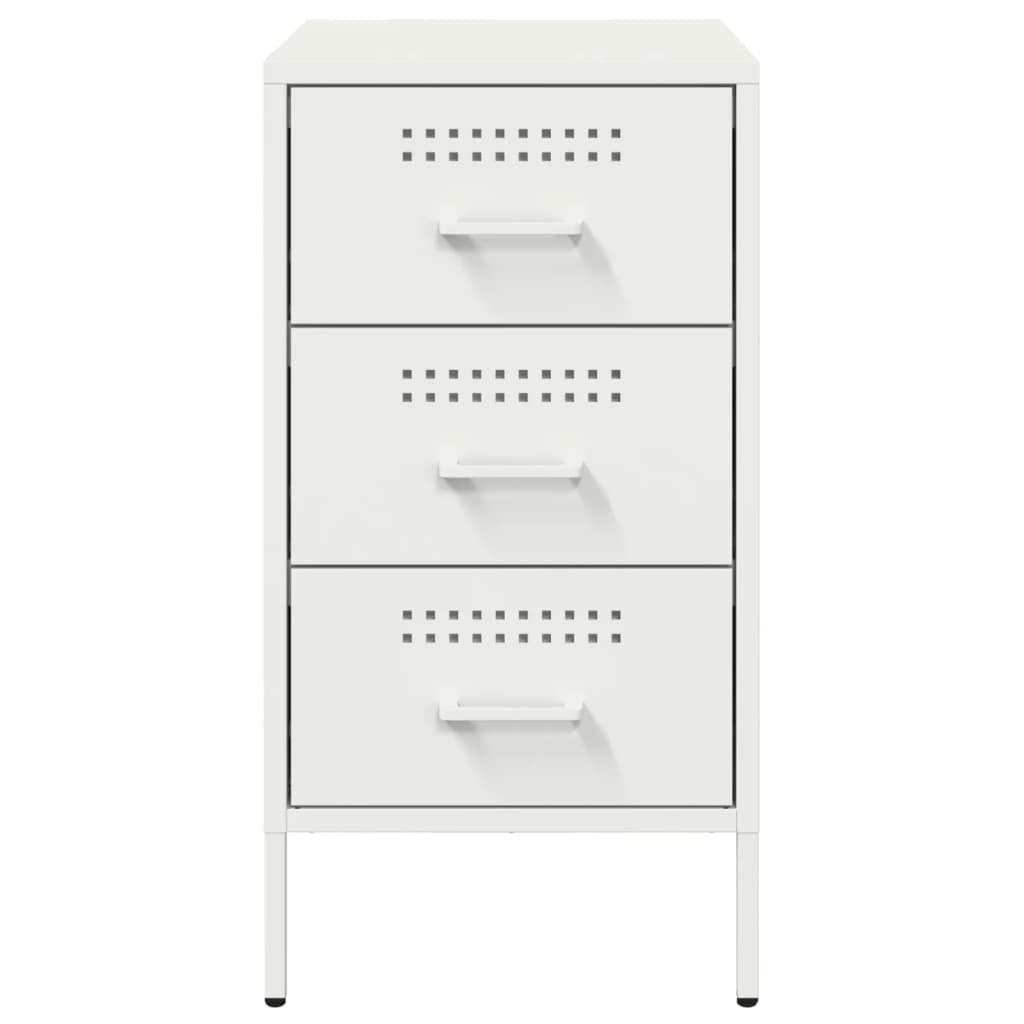 Tables de chevet 2 pcs. Blanc 36x39x68 cm en acier
