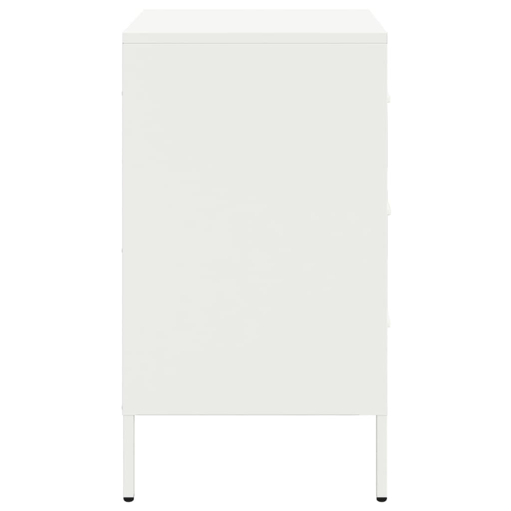 Tables de chevet 2 pcs. Blanc 36x39x68 cm en acier