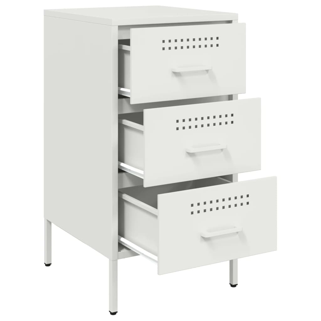 Tables de chevet 2 pcs. Blanc 36x39x68 cm en acier
