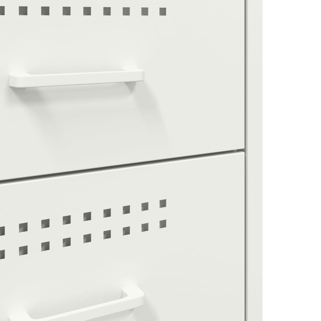 Tables de chevet 2 pcs. Blanc 36x39x68 cm en acier