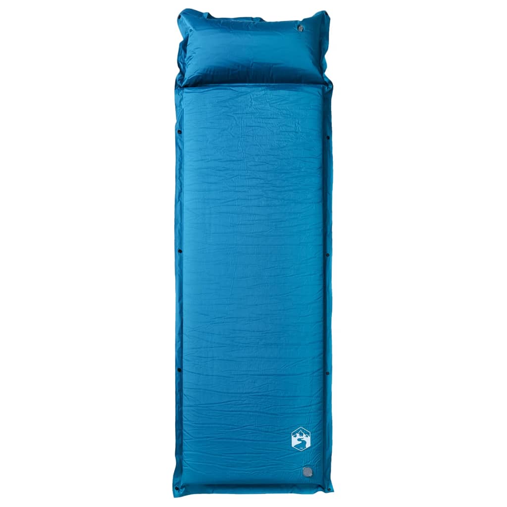 Self-inflating sleeping pad with pillow turquoise