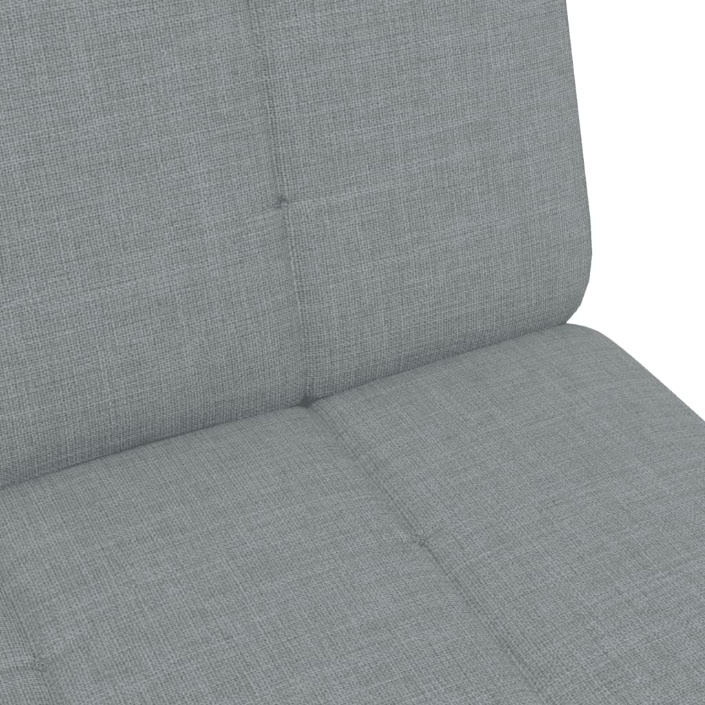 Canapé-lit 2 places avec repose-pieds en tissu gris clair