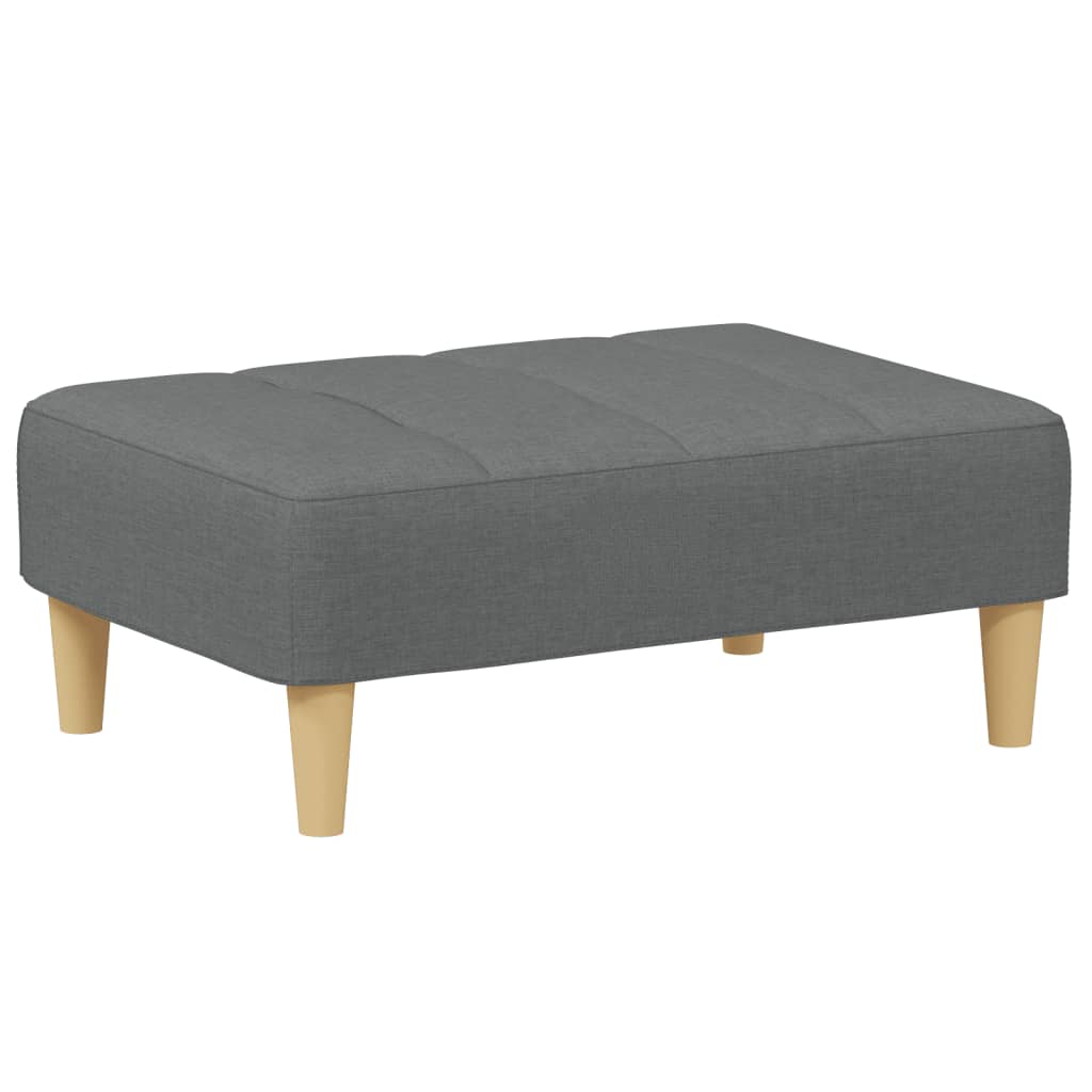 Canapé-lit 2 places avec repose-pieds en tissu gris foncé