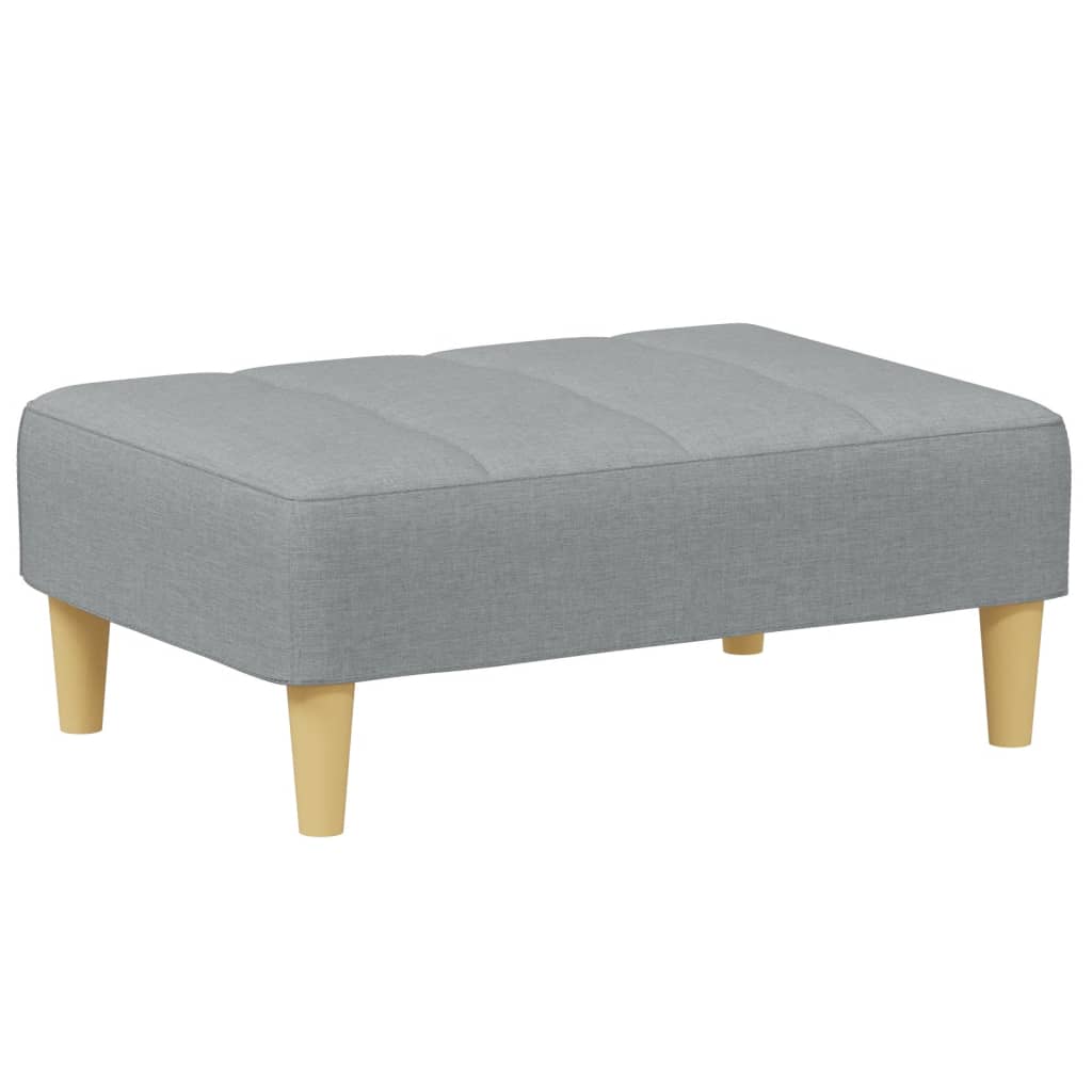 Canapé-lit 2 places avec repose-pieds en tissu gris clair