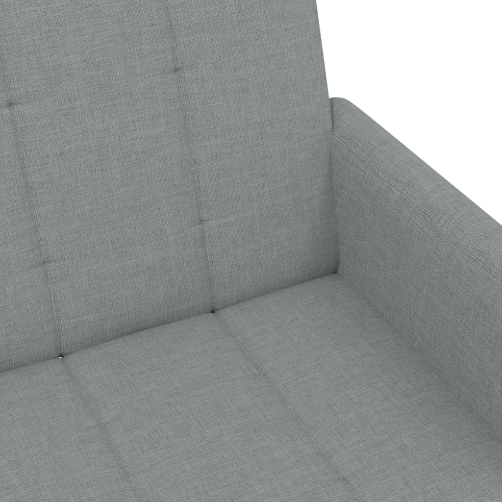 Canapé-lit 2 places avec repose-pieds en tissu gris clair