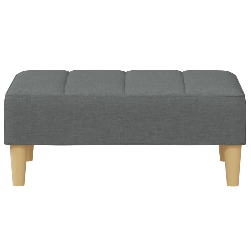 Canapé-lit 2 places avec repose-pieds en tissu gris foncé