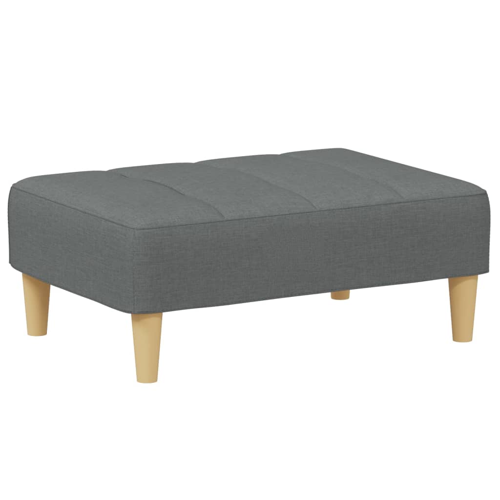 Canapé-lit 2 places avec repose-pieds en tissu gris foncé