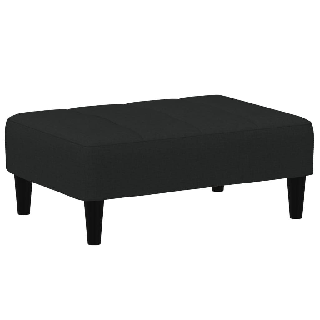 Schlafsofa 2-Sitzer mit Fußhocker Schwarz Samt