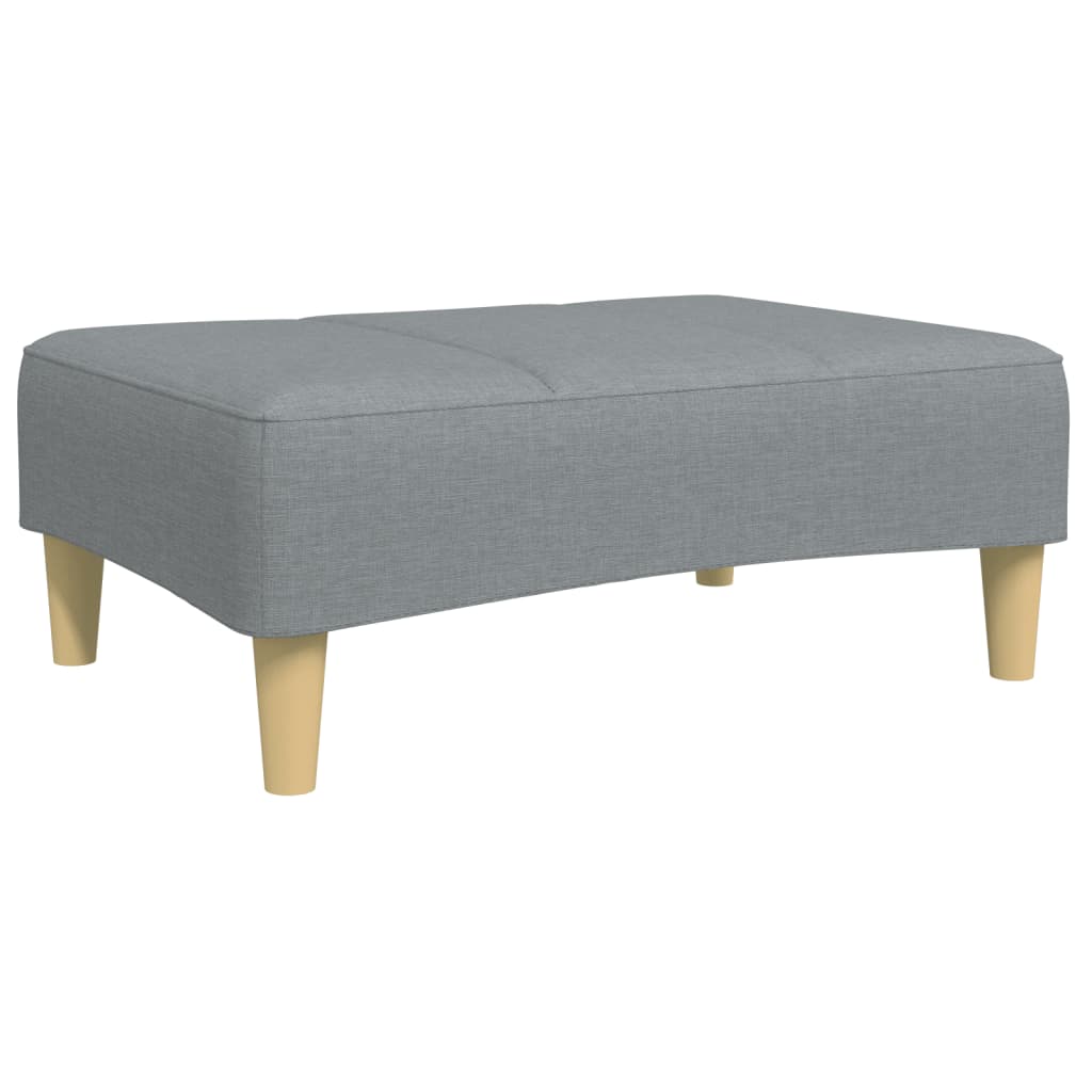 Schlafsofa 2-Sitzer mit Fußhocker Hellgrau Stoff