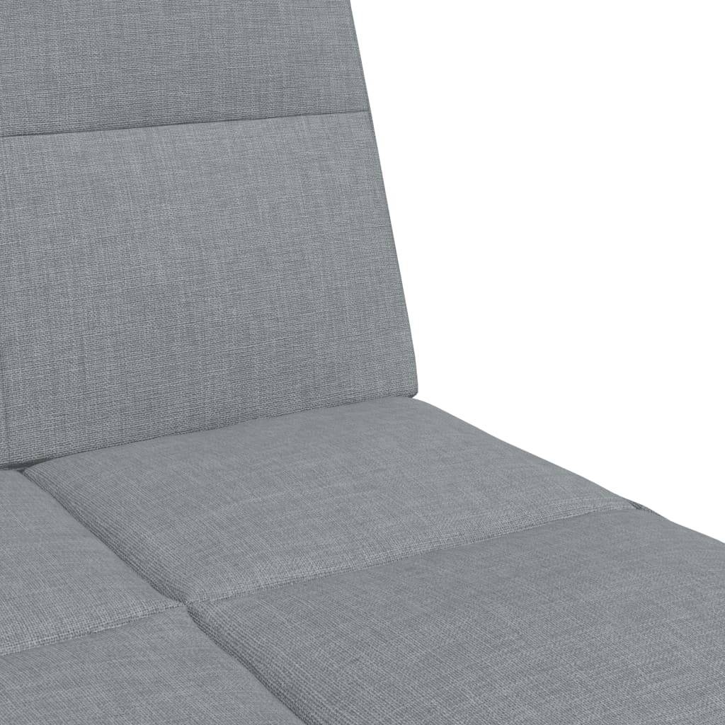Schlafsofa 2-Sitzer mit Fußhocker Hellgrau Stoff