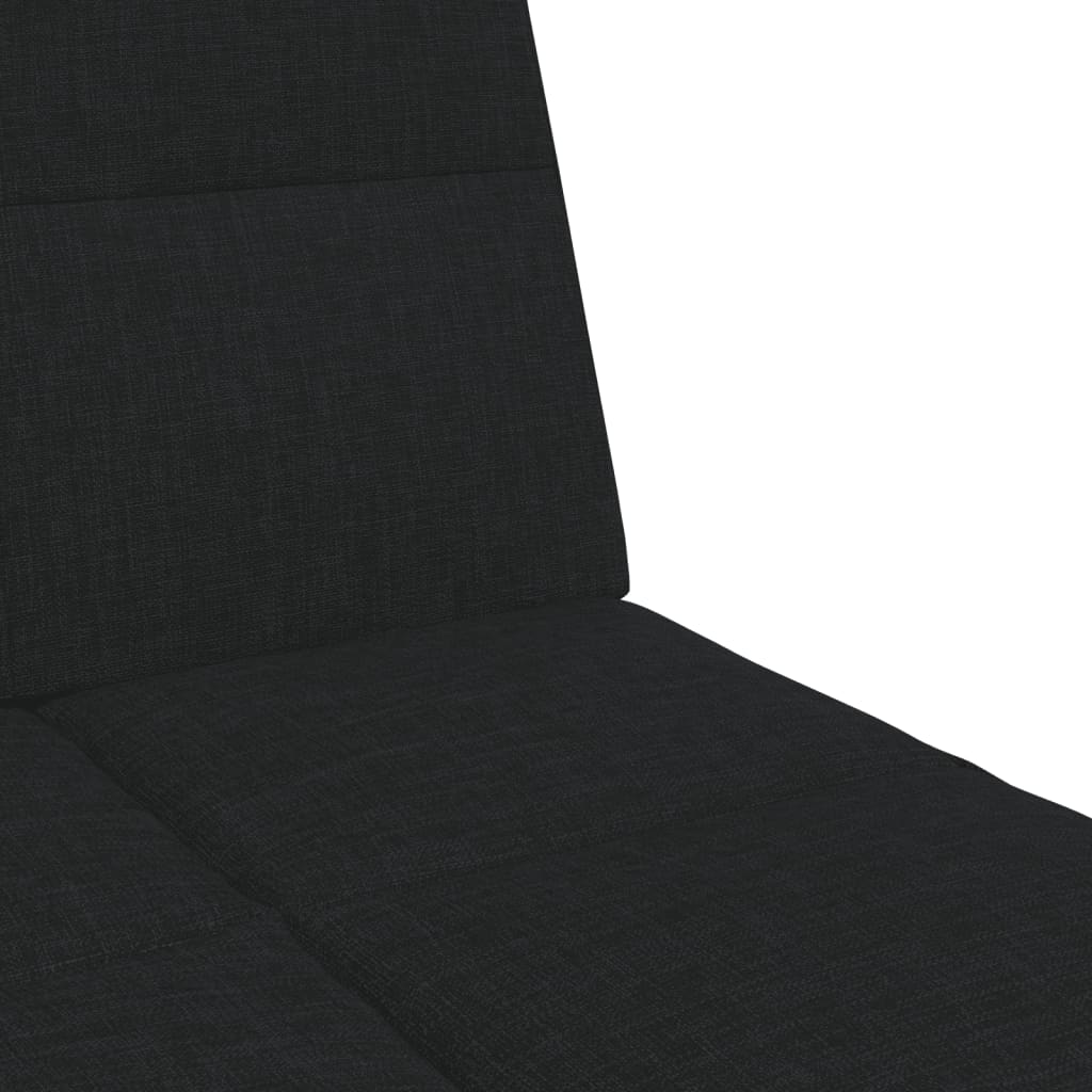 Schlafsofa 2-Sitzer mit Fußhocker Schwarz Stoff