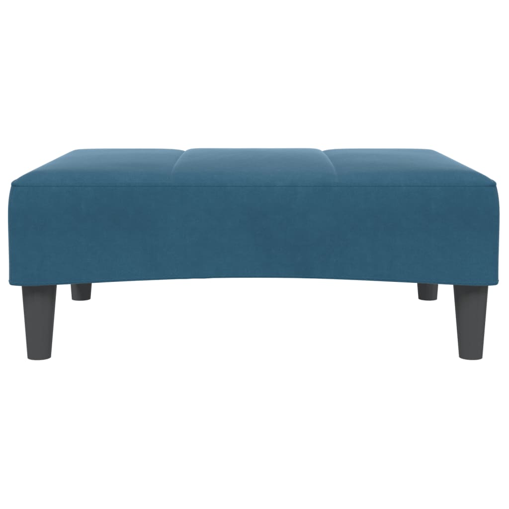 Schlafsofa 2-Sitzer mit Fußhocker Blau Samt