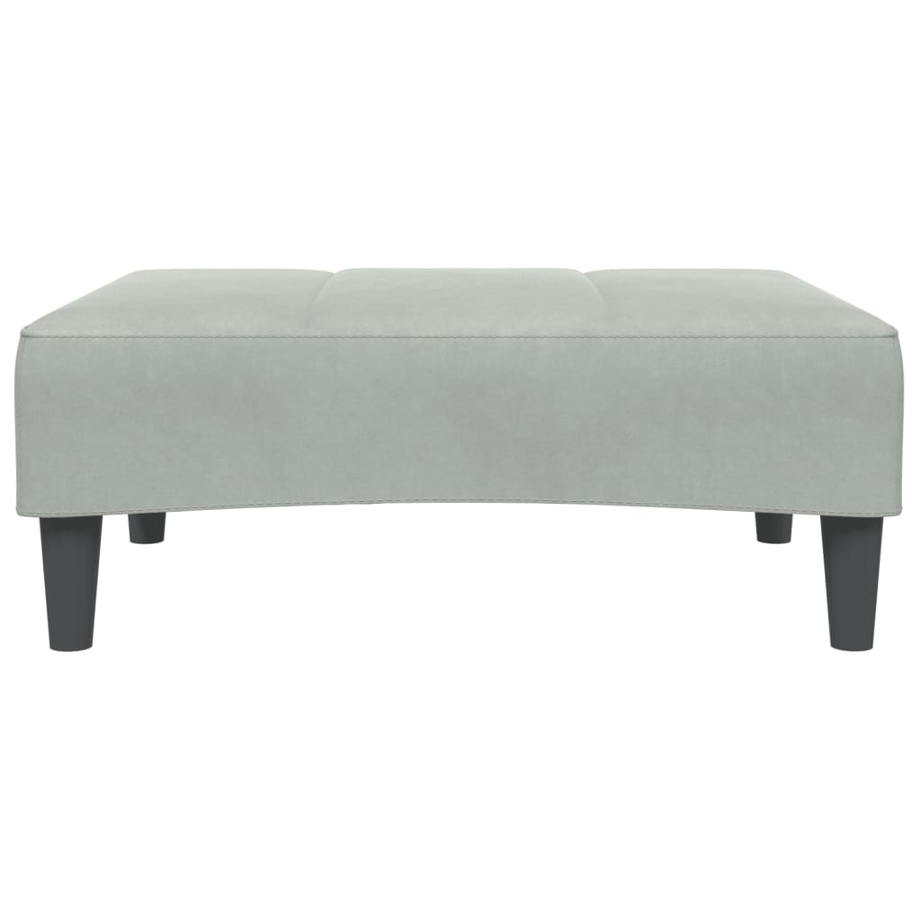 Schlafsofa 2-Sitzer mit Fußhocker Hellgrau Samt