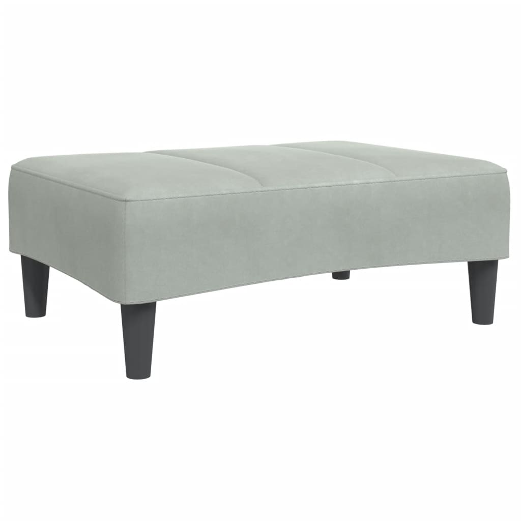 Schlafsofa 2-Sitzer mit Fußhocker Hellgrau Samt