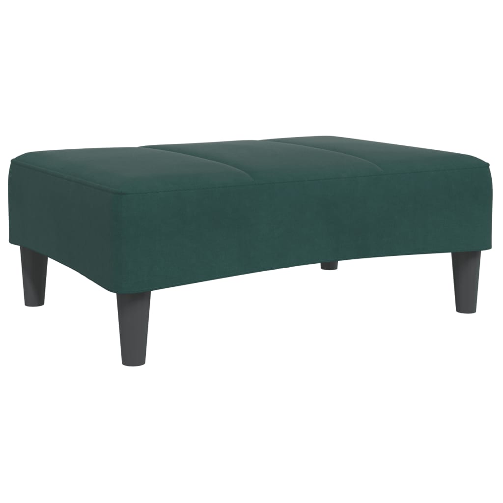 Schlafsofa 2-Sitzer mit Fußhocker Dunkelgrün Samt