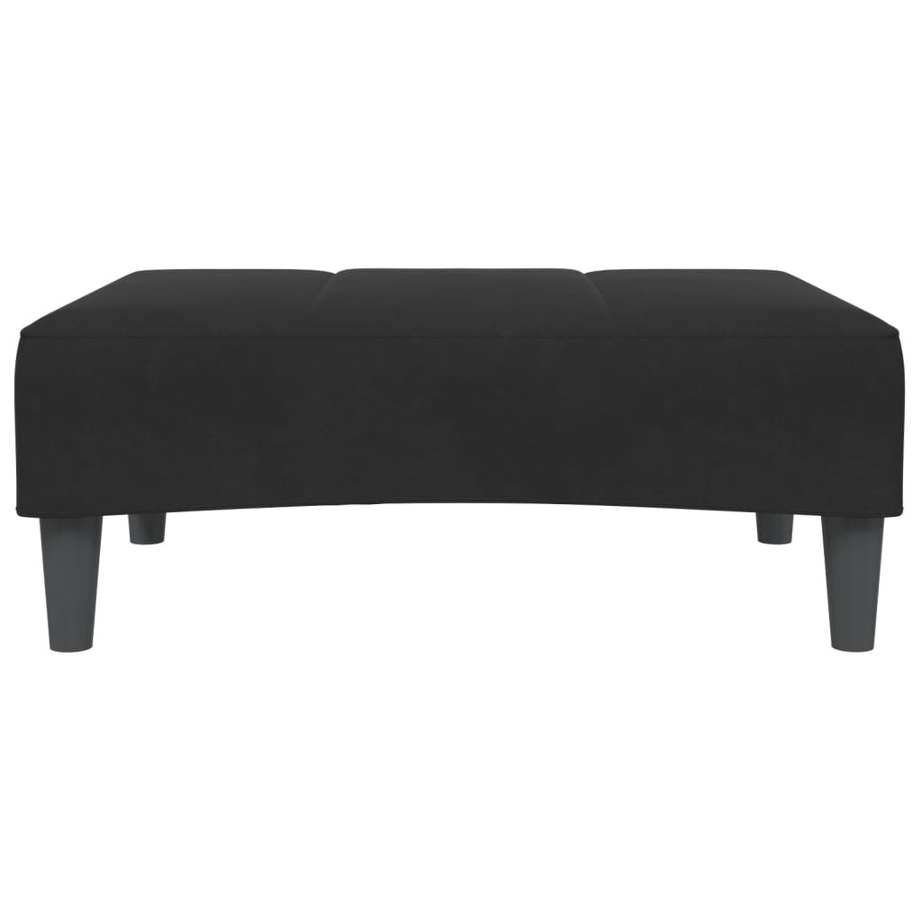 Schlafsofa 2-Sitzer mit Fußhocker Schwarz Samt