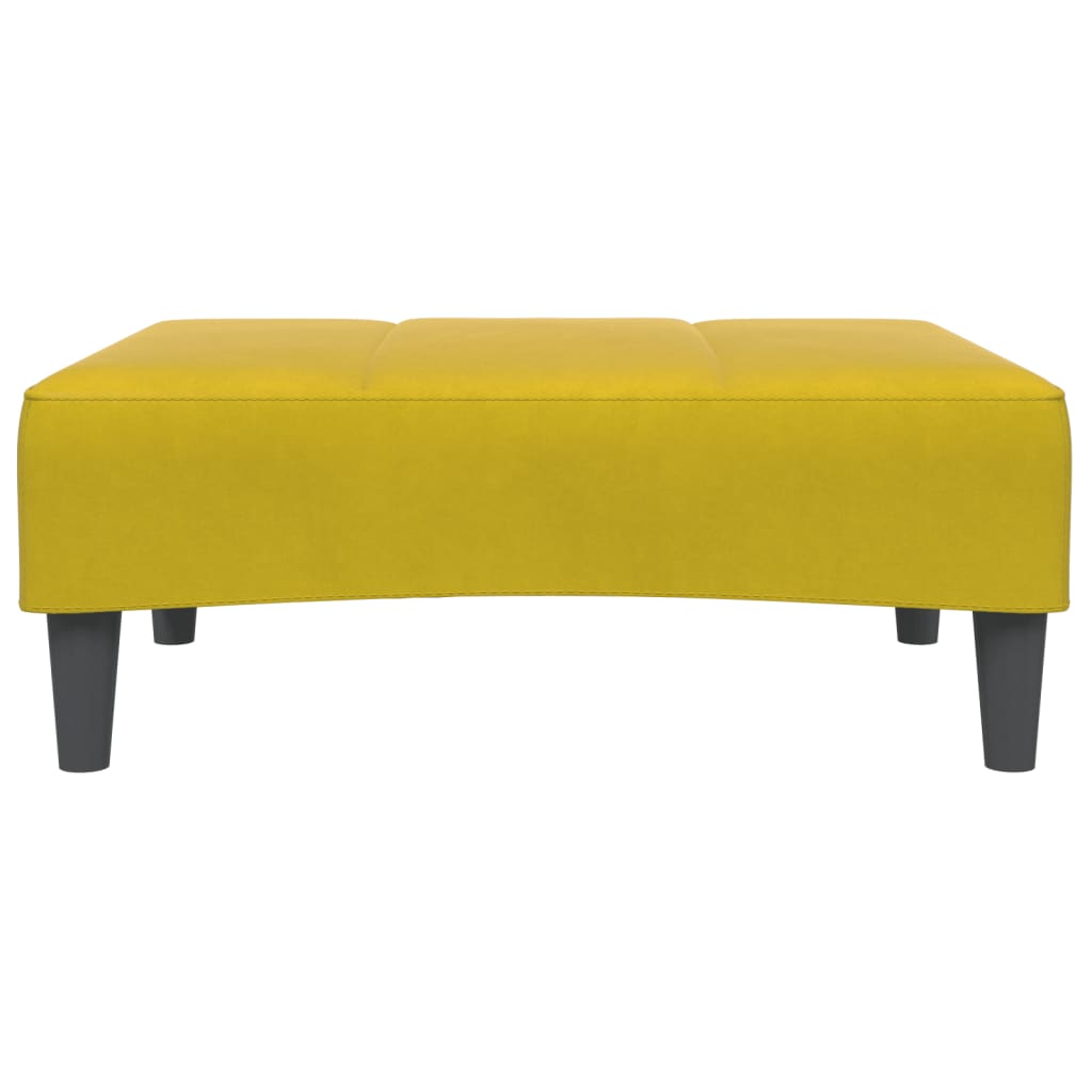 Schlafsofa 2-Sitzer mit Fußhocker Gelb Samt