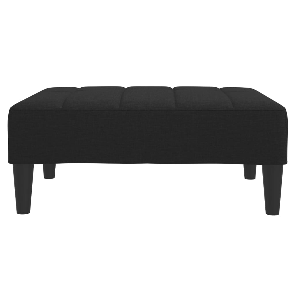 Schlafsofa 2-Sitzer mit Fußhocker Schwarz Stoff