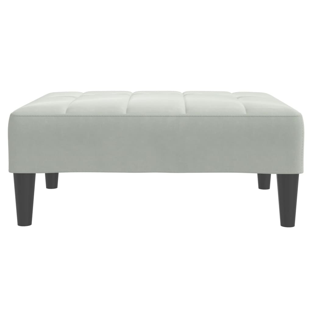 Schlafsofa 2-Sitzer mit Fußhocker Hellgrau Samt